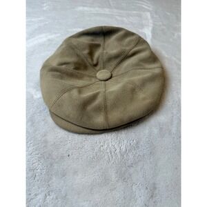 Dorfman Pacific Men's Tan Suede Flat Cap Hat Size Medium